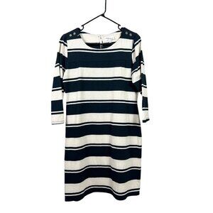 Allison Brittney Women's Black & White Stripe Dress